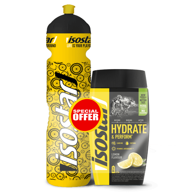 Poudre Hydrate & Perform Citron + Bidon Isostar