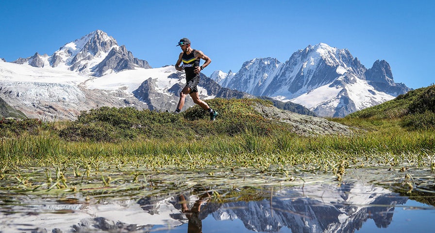 Benoit Galand lors d'un trail en montagne